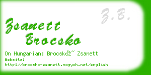 zsanett brocsko business card